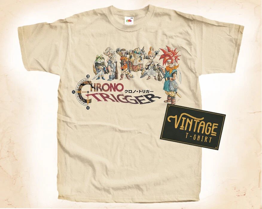 Chrono Trigger Vintage T Shirt for Men NATURAL S-5XL
