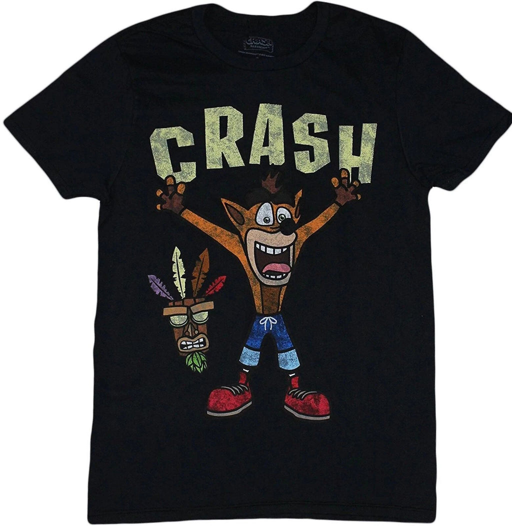 Crash Bandicoot Video Game Distressed Vintage Look  Unisex Black T-Shirt