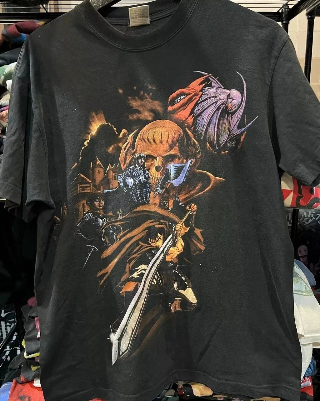 90s Reprint Berserk Anime Japanese Retro Style Black T shirt S-5XL WA3315