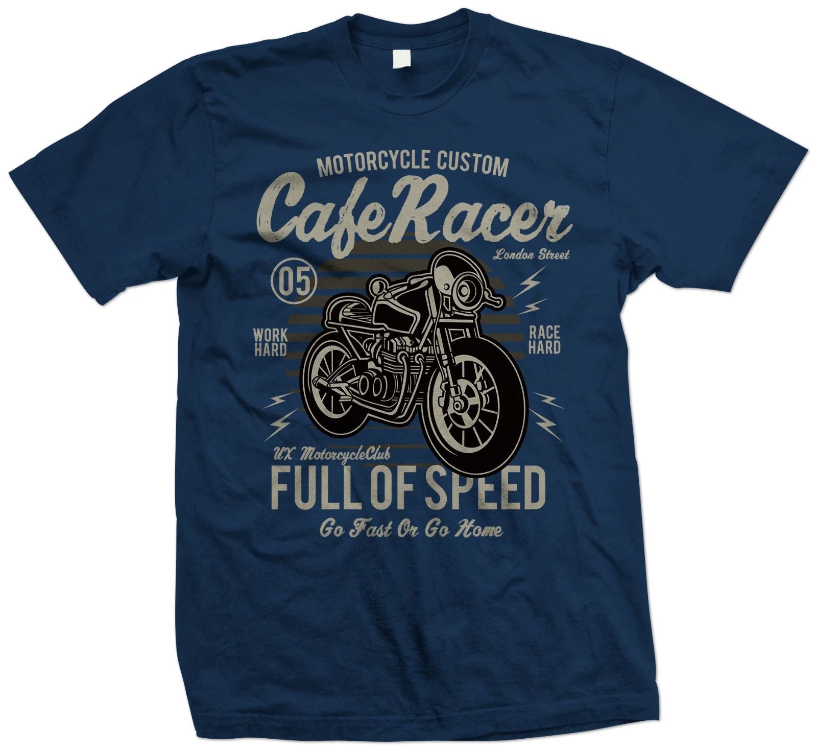 Cafe Racer Custom Motorcycle T Shirt - Go Fast or Go Home - Biker T Shirt