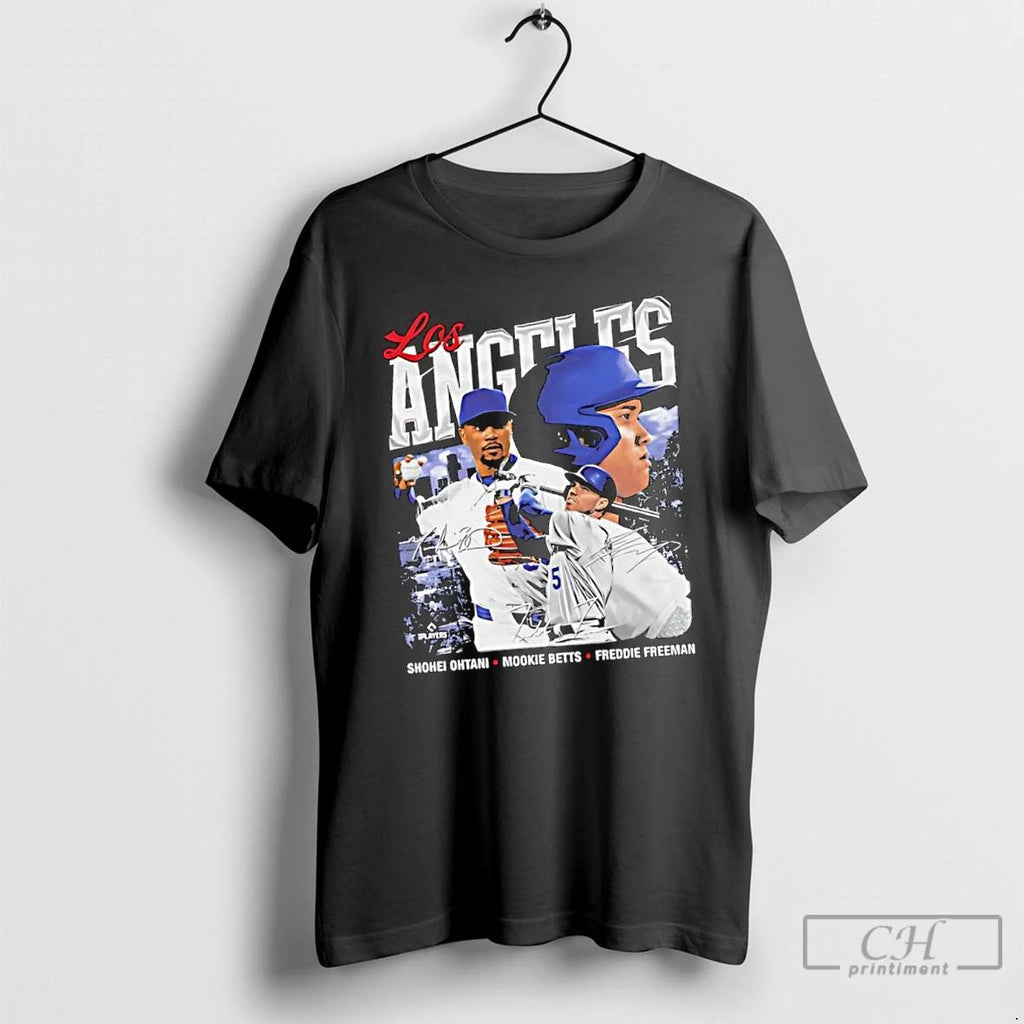 Classic Shohei Ohtani Mookie Betts Freddie Freeman Los Angeles D Trio Wht T Shirts