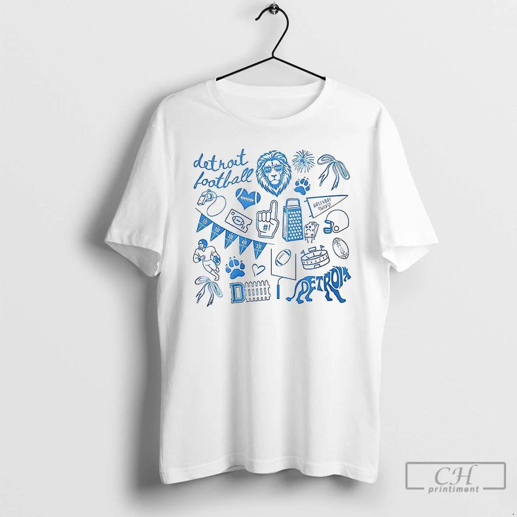 Classic Detroit Lions Football Go Lions Icon T Shirts