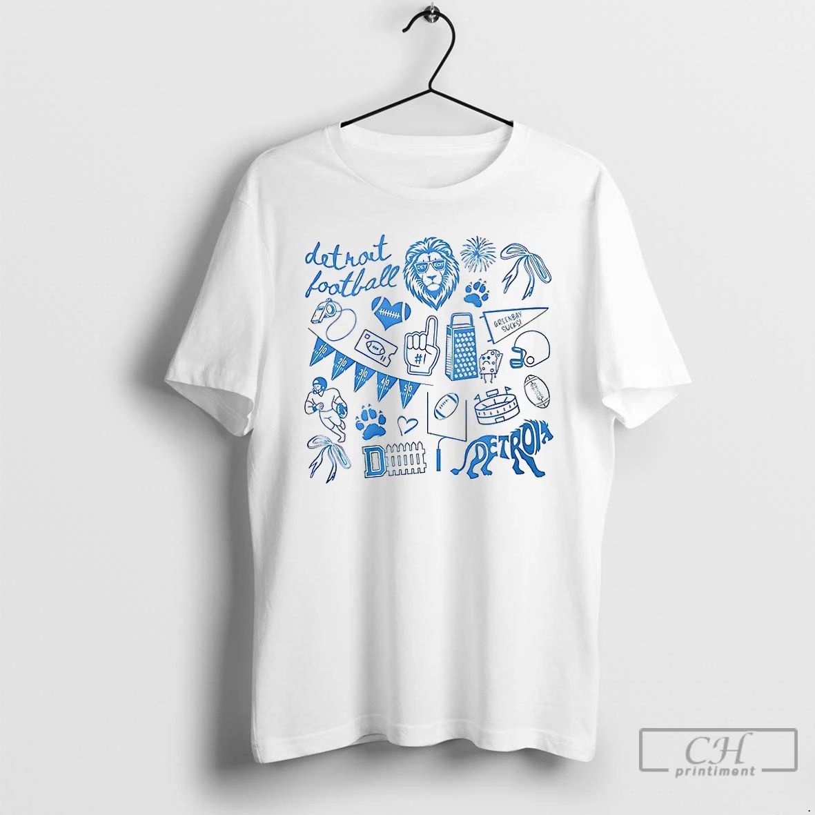 Classic Detroit Lions Football Go Lions Icon T Shirts