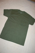 Mens S/S Tee Shirt ARMY GREEN CREW NECK Premium Softness POCKET Size S M L
