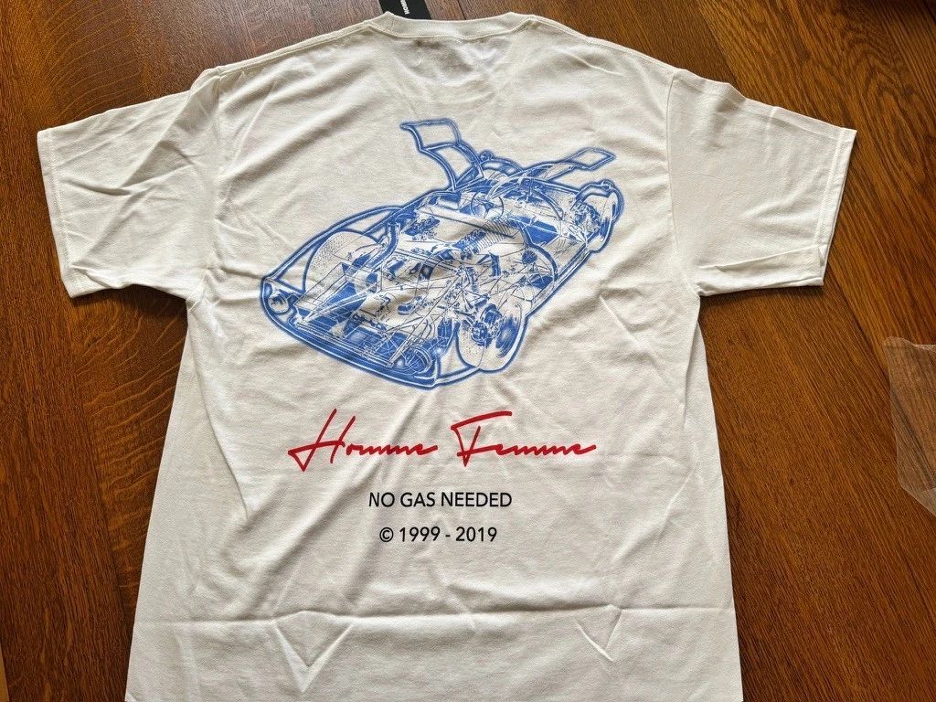 NIB Homme + Femme DeLorean Motorsports Tee White Size M and L
