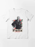 Floral Accent Monochrome Felix Portrait T-Shirt