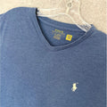 Polo Ralph Lauren T-Shirt Mens Medium Blue Classic Fit V-Neck Cotton Pony Logo