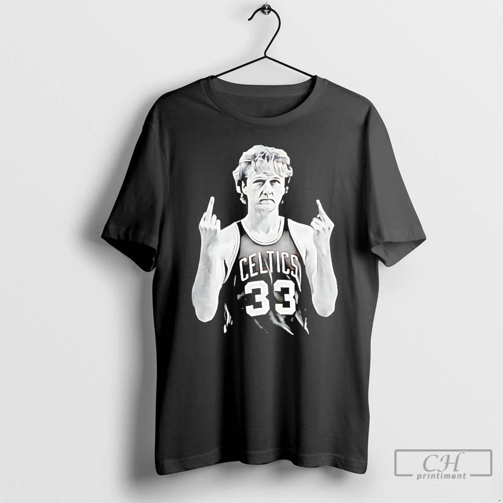 Classic Larry Bird Middle Finger T Shirts