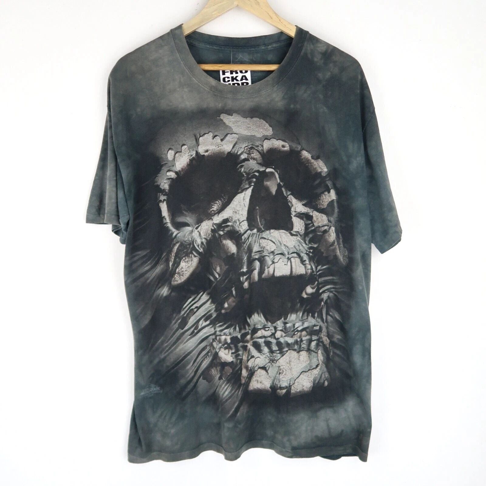 Vintage Tie Dye Fantasy 90'S Graphic T-shirt Skeleton SZ L (T1938)