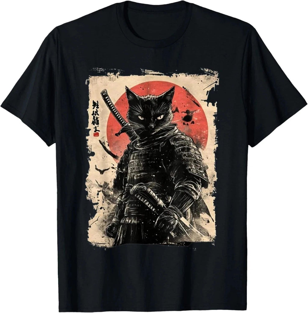 Vintage Japanese Art anime graphic samurai cat warrior Gift Unisex T-Shirt