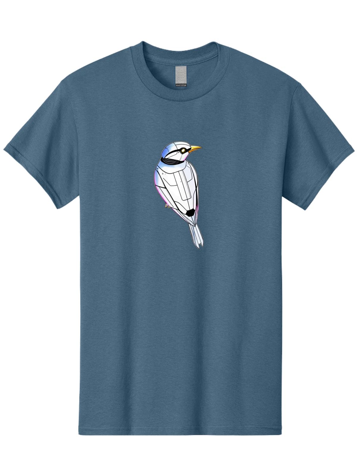 Robot-Bird-1 Mens Graphic Tee, 100% Cotton, Casual Summer Wear