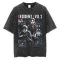Resident Evil Washed Cotton T-Shirts BIOHAZARD Video Game Tees