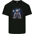 Meditating Astronaut Yoga Space Planets Mens Cotton T-Shirt Tee Top
