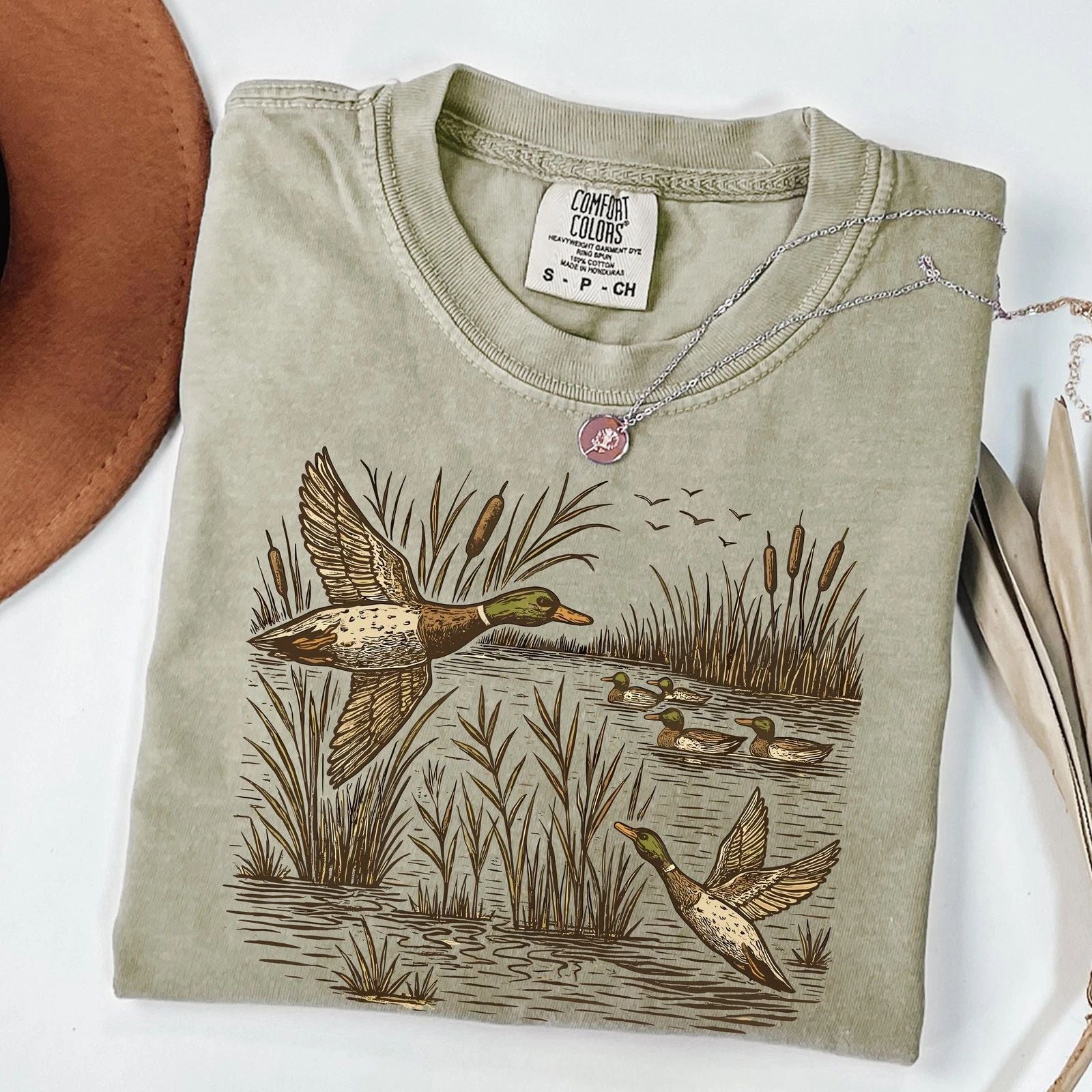 Comfort Colors Retro Mallard Ducks Shirt - Vintage Flying Duck T-Shirt - Nature