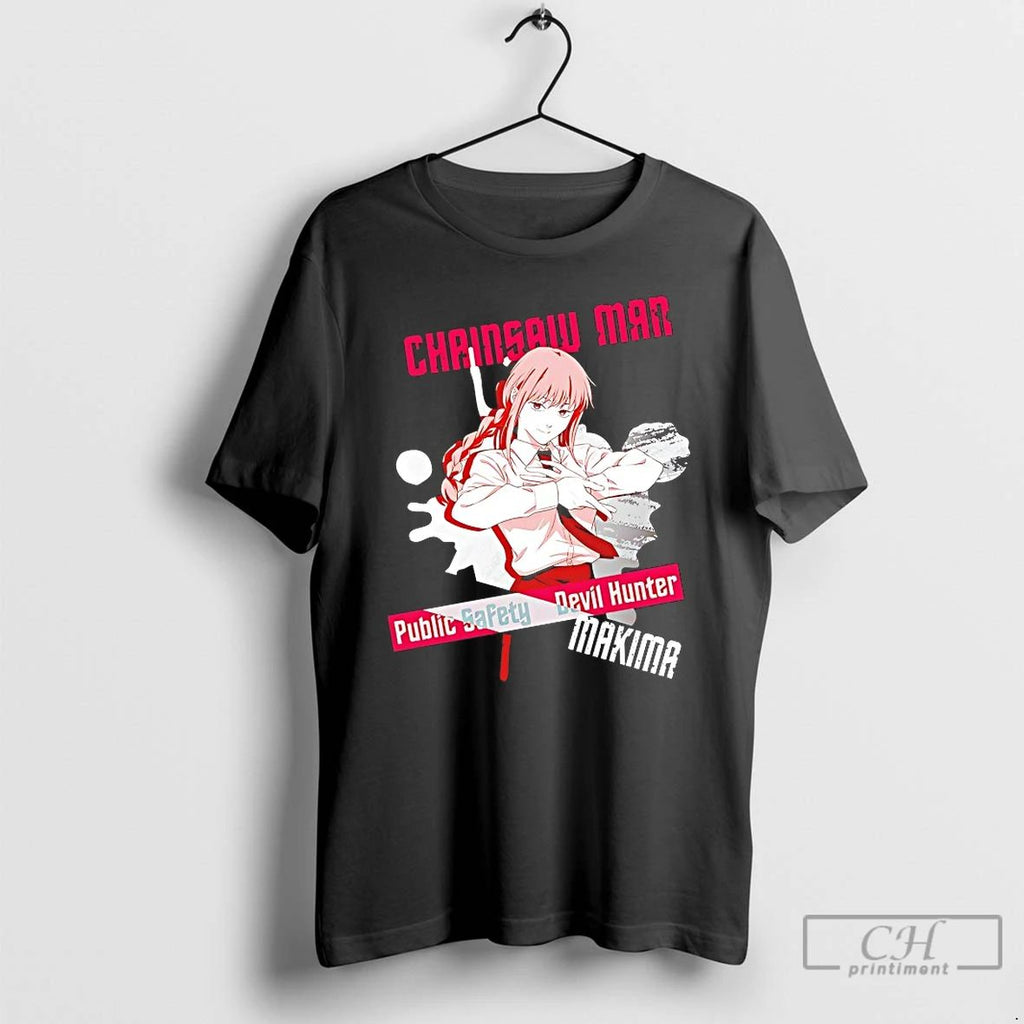 Classic Chainsaw Man Makima Devil Hunter T Shirts