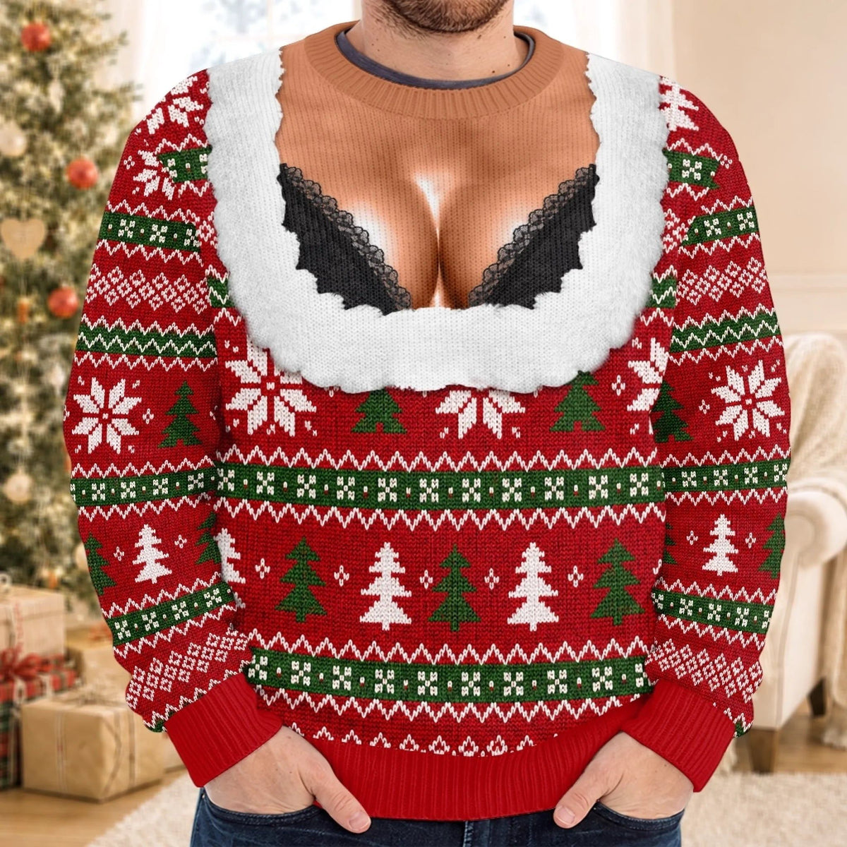 Custom Funny Ugly Sweatshirt - Personalized Christmas Birthday Gifts For Men - Light Up The Holiday Party