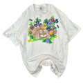 Vintage Jerzees Hand Painted Bunny Rabbit Floral T-Shirt White XL 90s Grandma