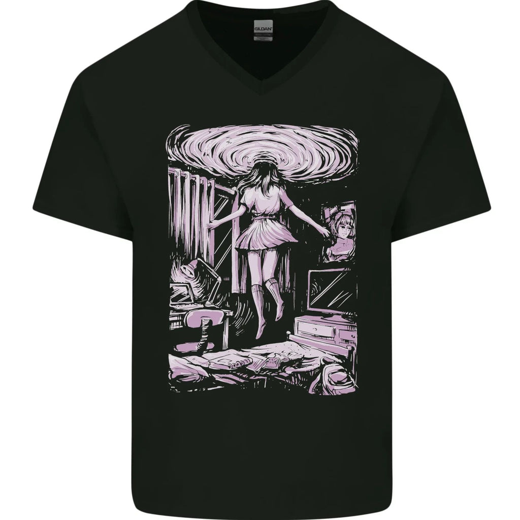 Multiverse 3rd Dimension SCI-FI Universe Mens V-Neck Cotton T-Shirt