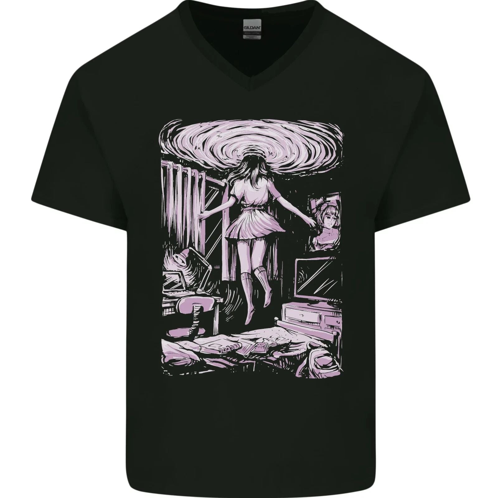 Multiverse 3rd Dimension SCI-FI Universe Mens V-Neck Cotton T-Shirt