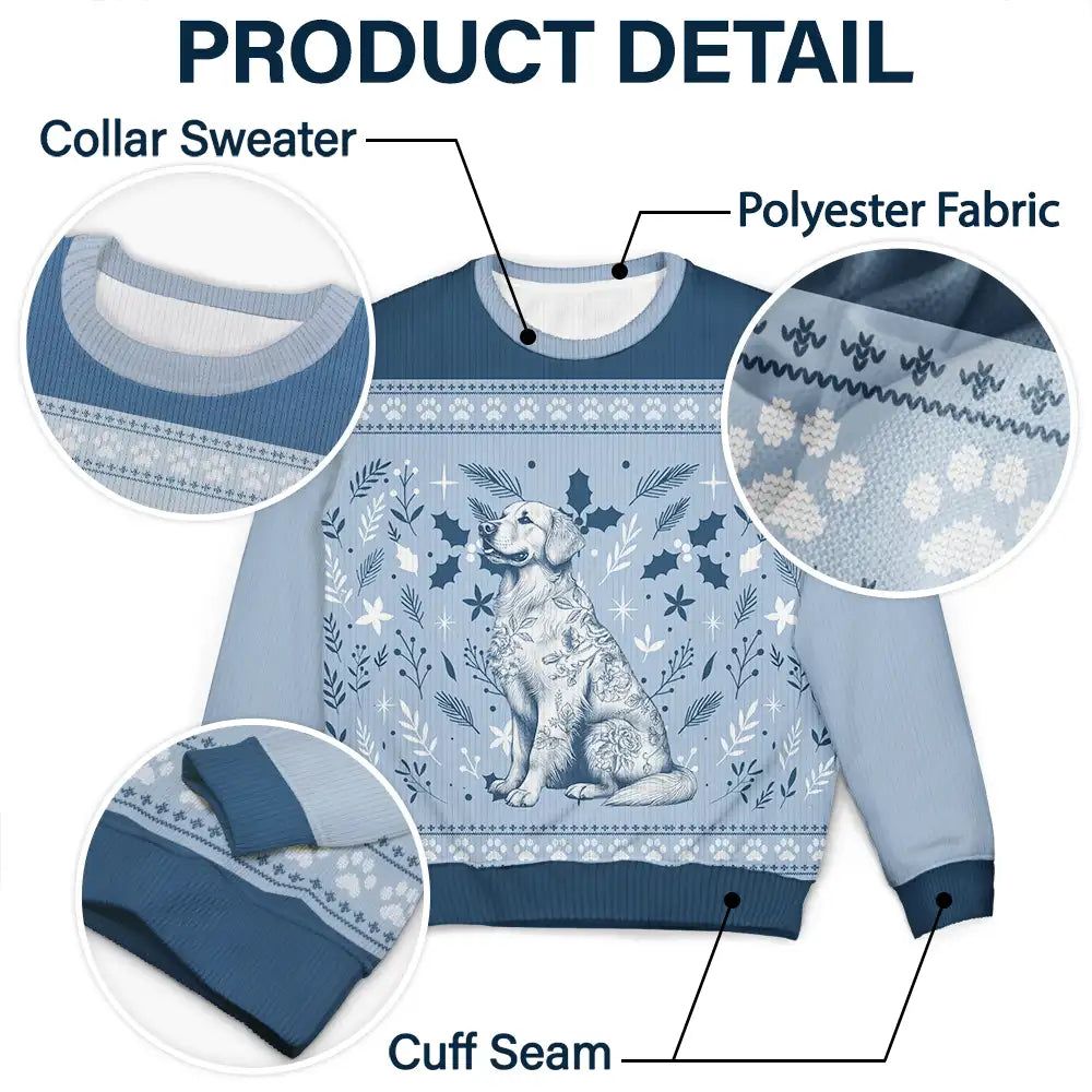 Chinoiserie Toile De Jouy Dog - Personalized Unisex Ugly Sweater