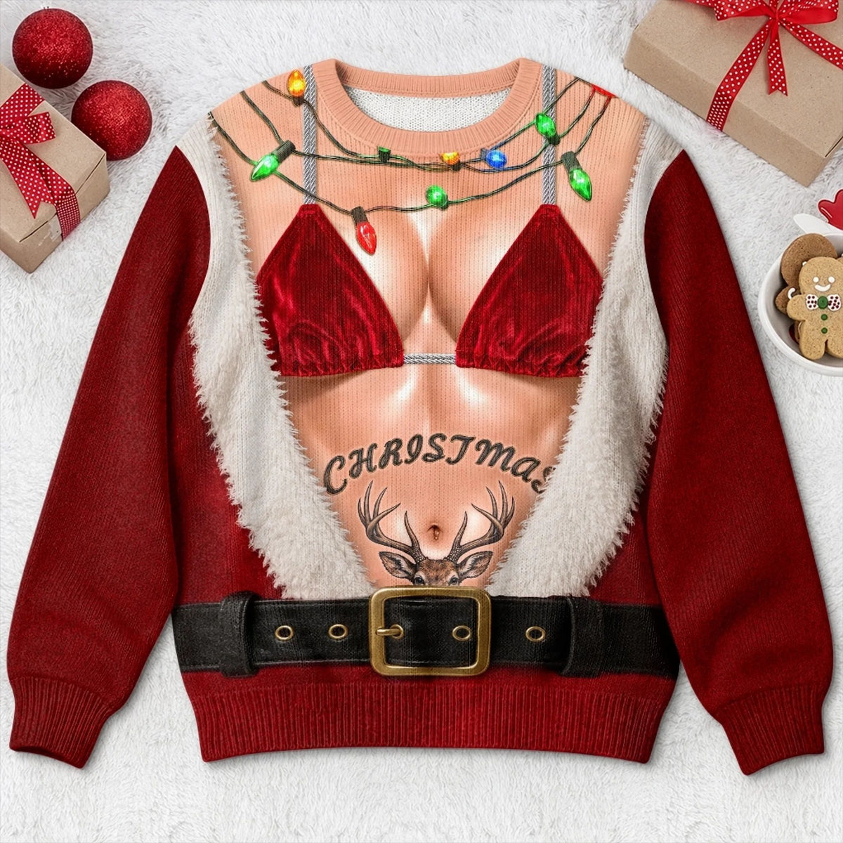 Custom Funny Ugly Sweatshirt - Personalized Christmas Birthday Gifts For Wife, Daughter, Besties, Sisters, Granddaughter, Grandma, Mom, Yourself - Merry And Extra