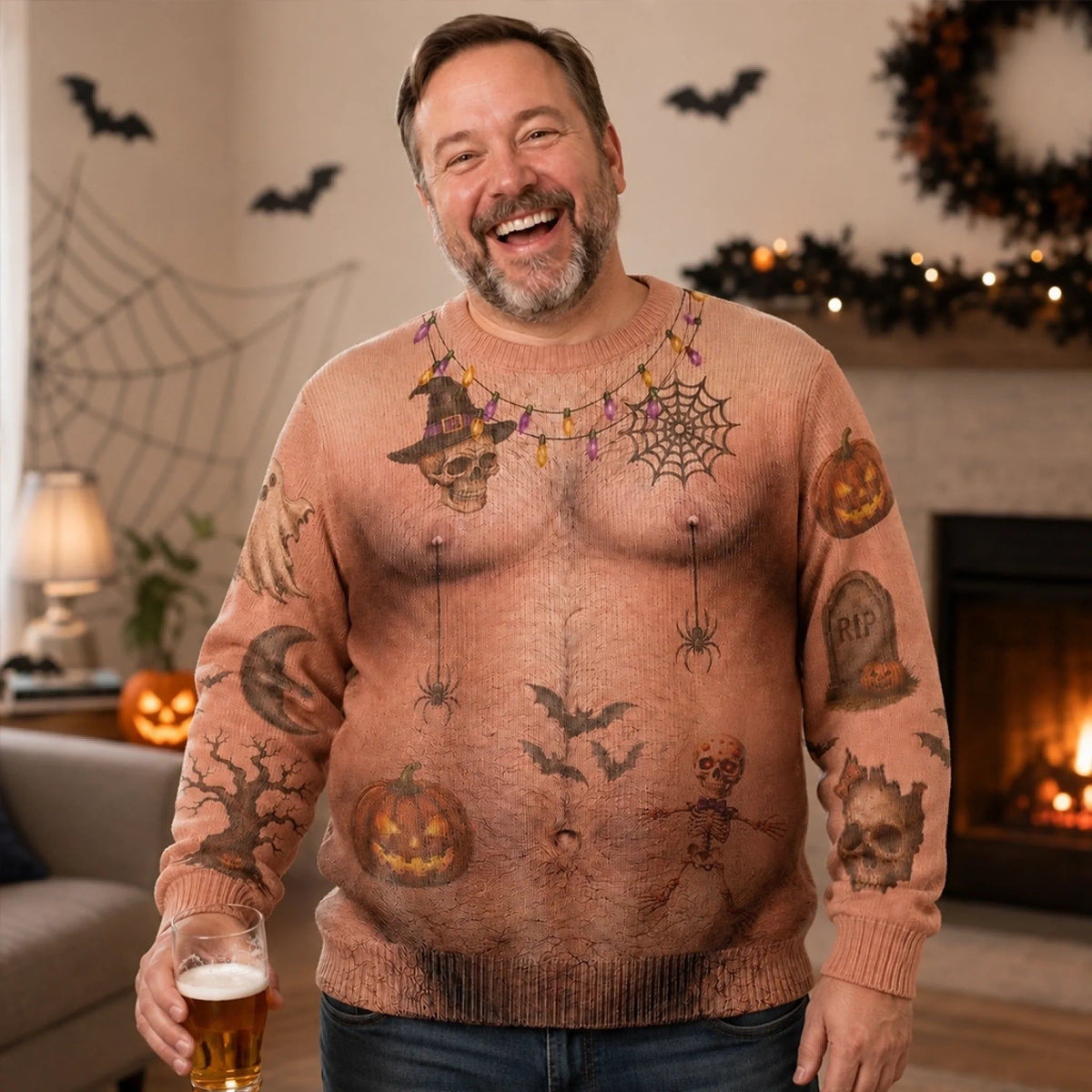 Custom Funny Ugly Sweatshirt - Personalized Halloween Birthday Gifts For Men - Too Hot To Be Spooky