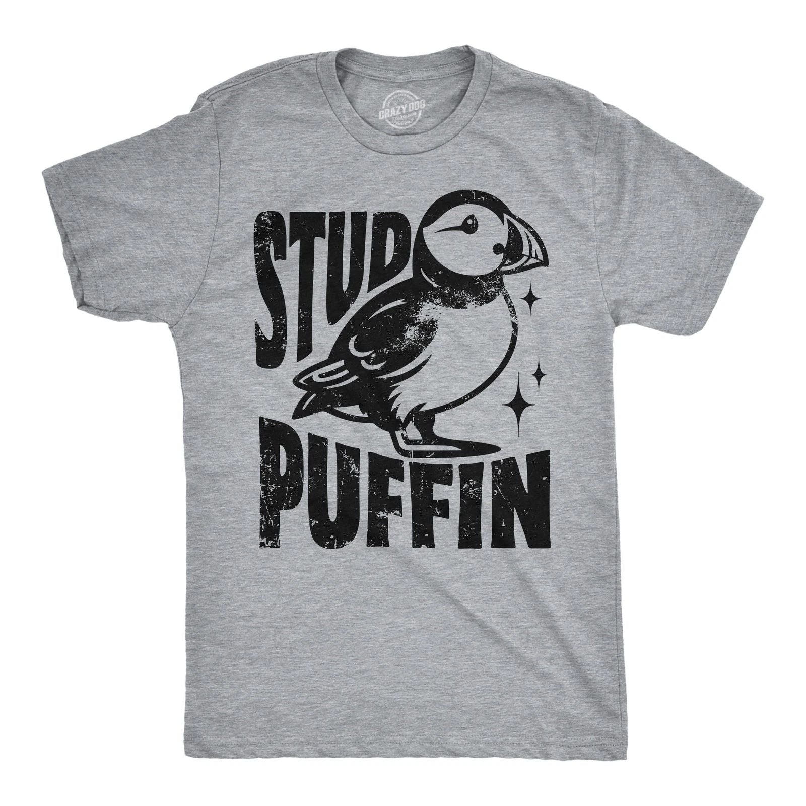 Mens Funny T Shirts Stud Puffin Sarcastic Graphic Tee for Men