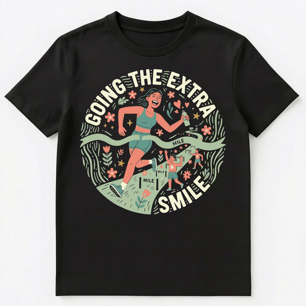 Go The Extra Smile Motivational Runner Design Unisex T-Shirt