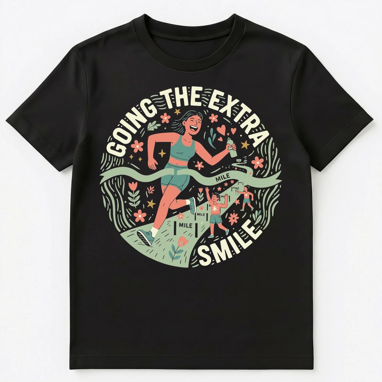 Go The Extra Smile Motivational Runner Design Unisex T-Shirt