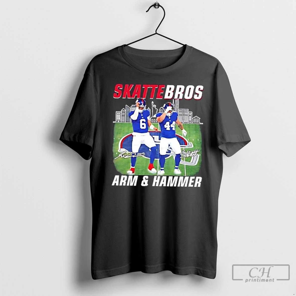 Classic New York Giants Jaxson Dart X Cam Skattebo Skattebros Arm And Hammer Signatures