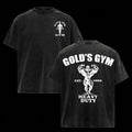 Gold's Gym Shirt Wash Oversized Graphic Tee Heavy Cotton Streetwear Gym Merch