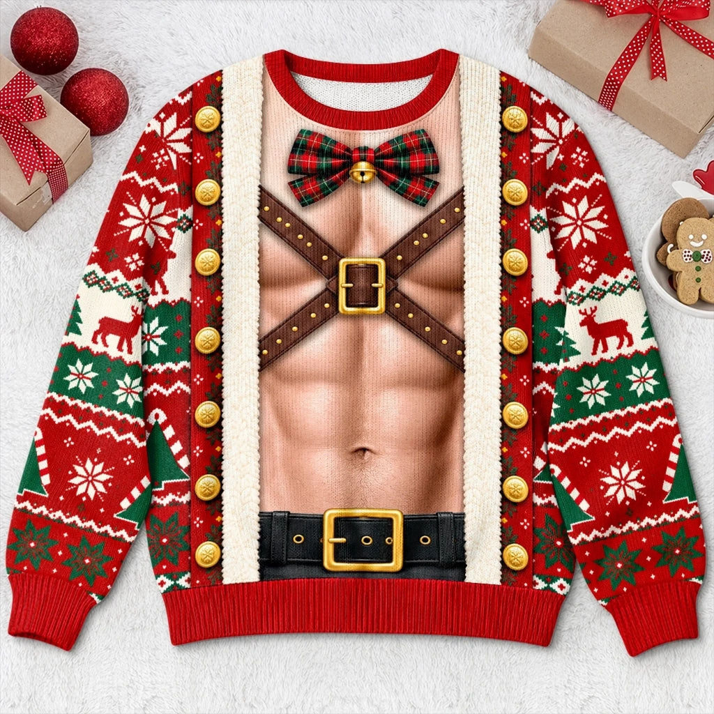 Custom Festive Elf Costume Christmas Gifts - Personalized Ugly Sweatshirt