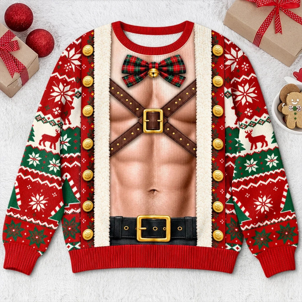 Custom Festive Elf Costume Christmas Gifts - Personalized Ugly Sweatshirt