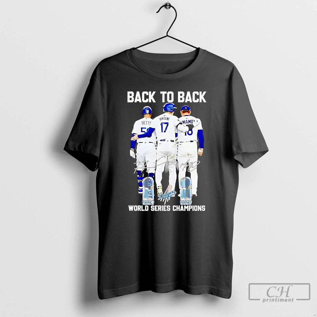 Premium Betts Ohtani Yamamoto Back To Back 2025 World Series Champions T Shirts
