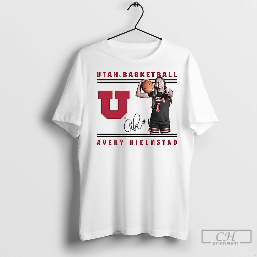 Premium Avery Hjelmstad Illustrated Smile Utah Basketball Signature