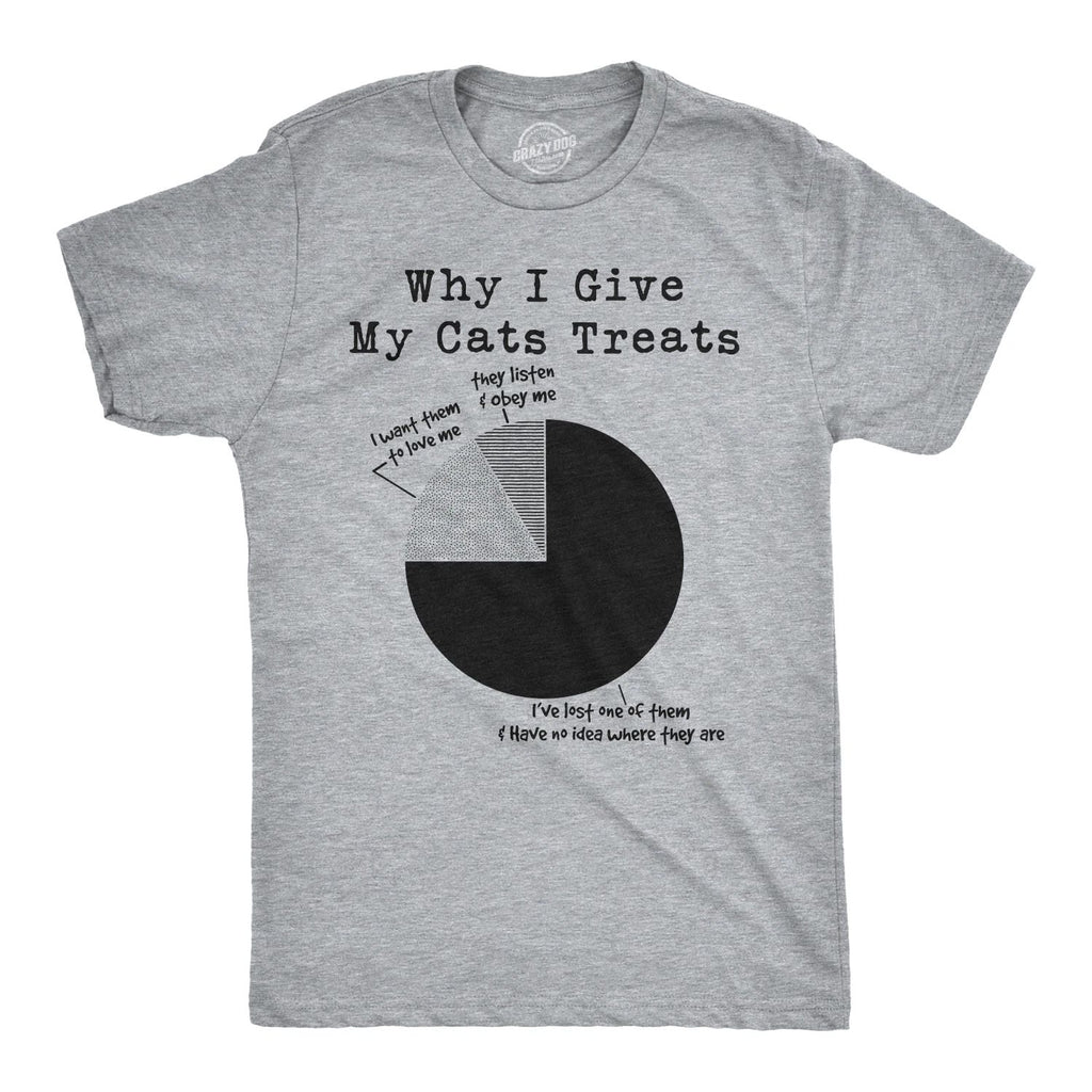 Mens Why I Give My Cats Treats Cat Dad T Shirt Cute Mens Tee Kitty Lover