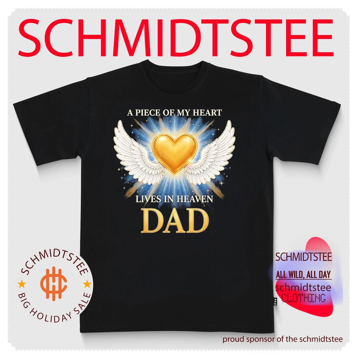 A piece of my heart live in Heaven dad shirt