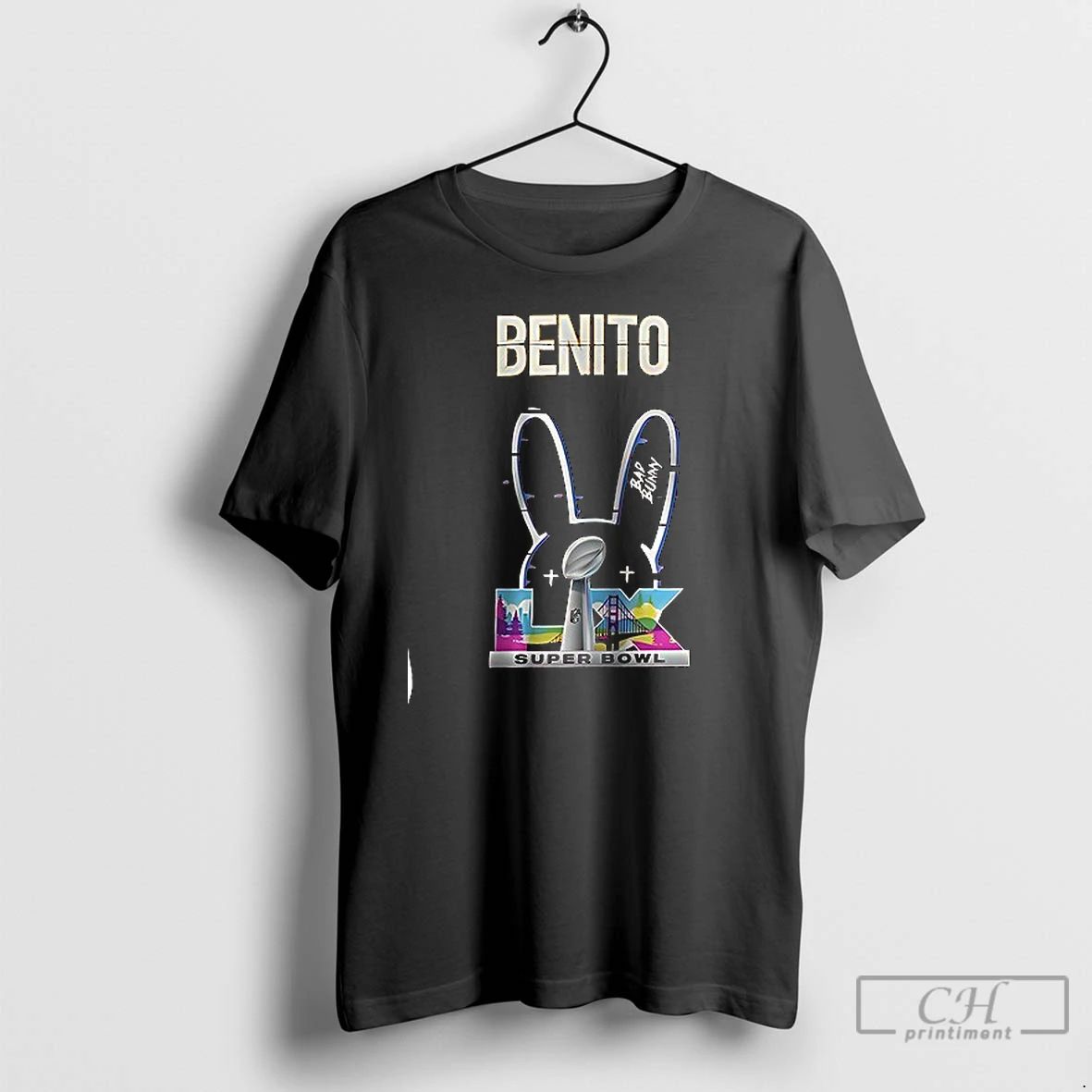 Premium Kansas City Chiefs X Bad Bunny Benito Football Mascot Signature T Shirts