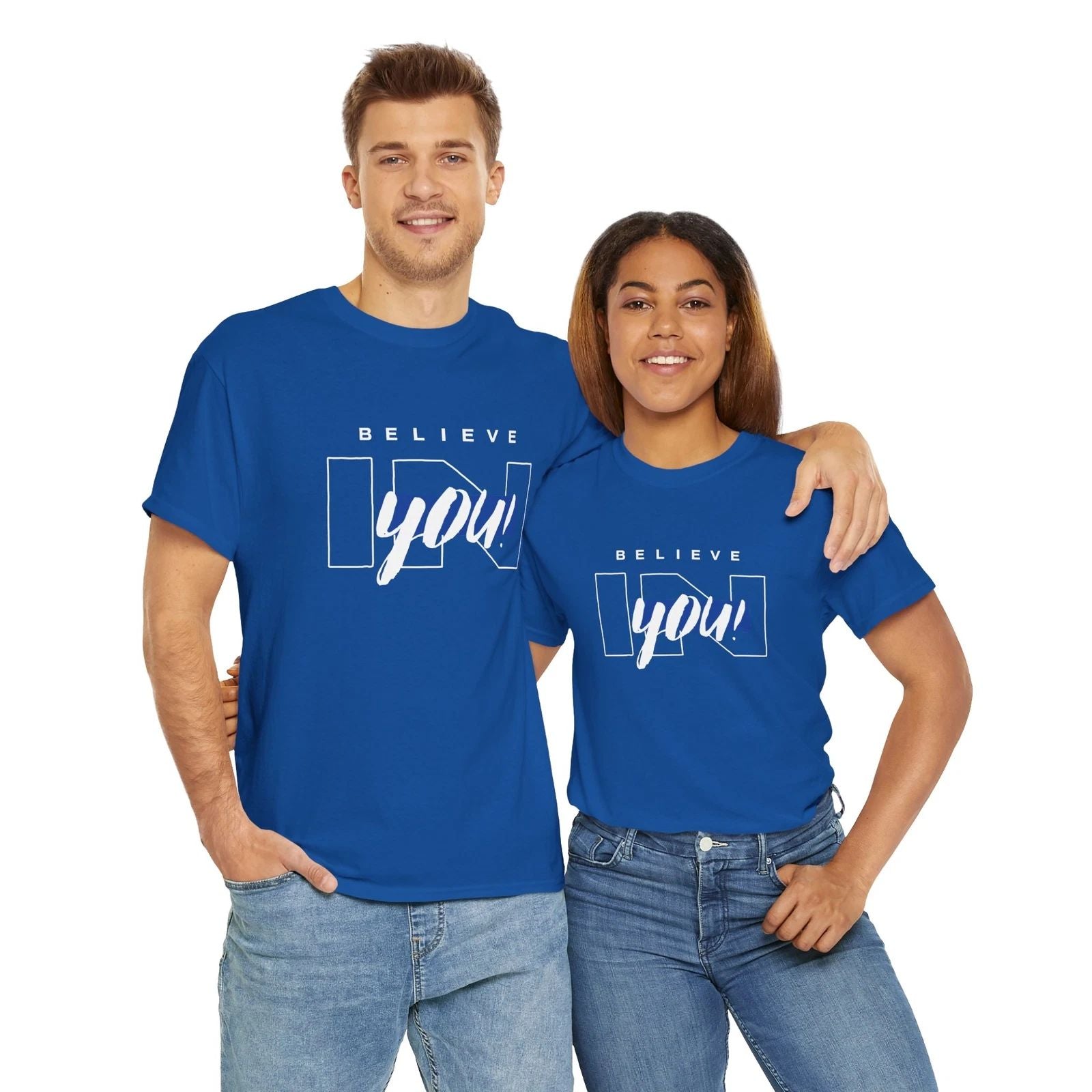 Believe in You Royal Blue Tshirt, Inspirational Graphic Tee, Motivational Unisex