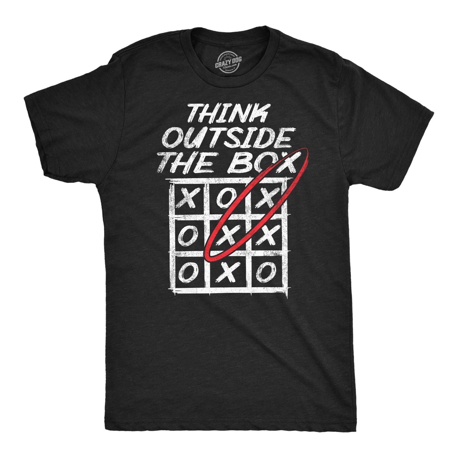 Mens Funny T Shirts Think Outside The Box Sarcastic Graphic Tee for Men