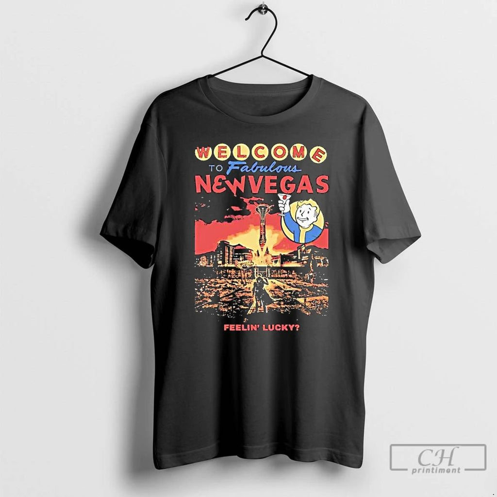 Premium Welcome To Fabulous New Vegas Feelin Lucky Graphic T Shirts