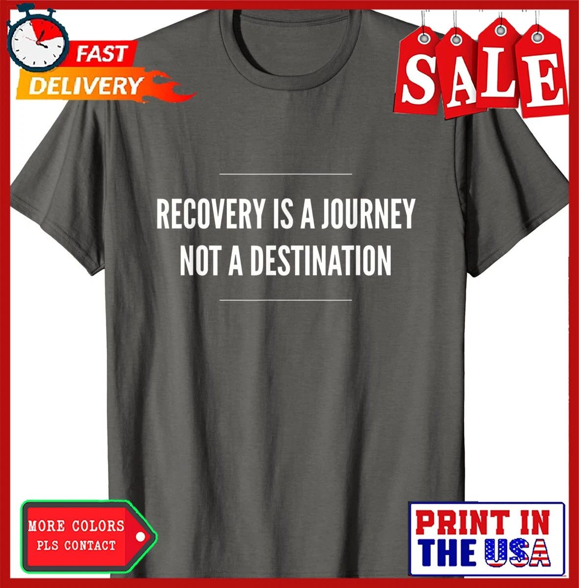 Recovery Journey Alcoholics Narcotics Motivational Unisex T-Shirt