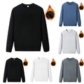Men Casual Solid Pullover Sweatshirt Thicken Fleece Warm Streetwear Shirt