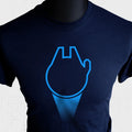 Millennium Falcon T Shirt Retro Movie Themed Sci Fi Classic Space Blue