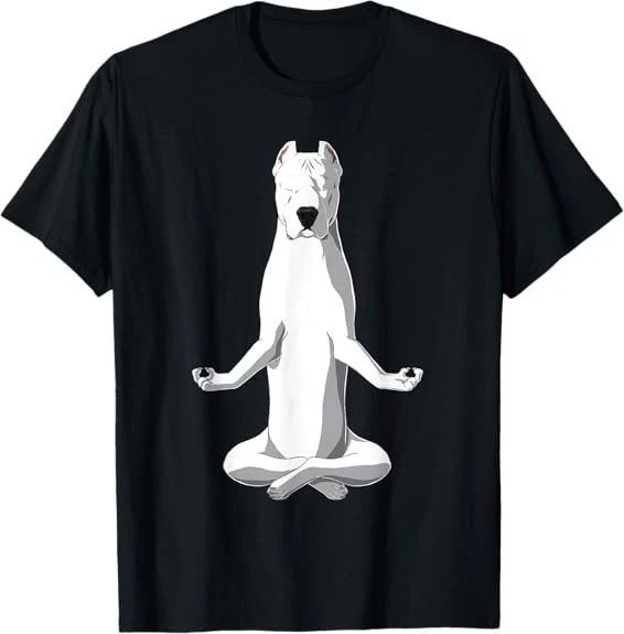 MOST POPULAR! Yoga Dog Dogo Argentino Design Best Gift Idea T-Shirt S-3XL
