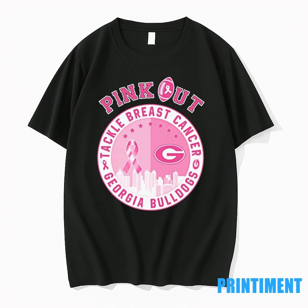 Pink Out Tackle Breast Cancer Georgia Bulldogs Skyline Tshirts Sweater