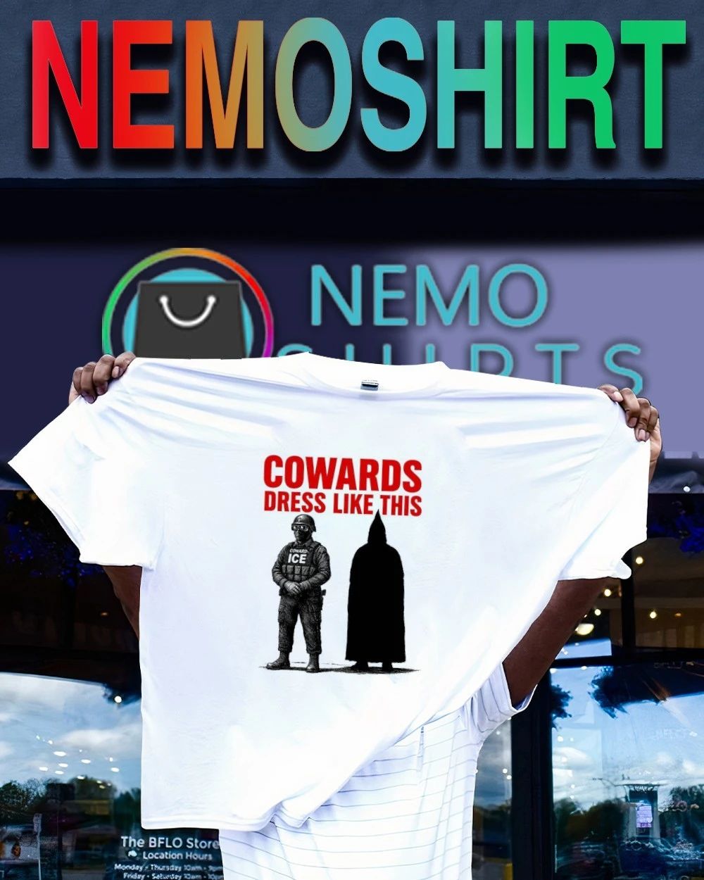 Cowards dress like this Ku Klux Klan and ICE shirt