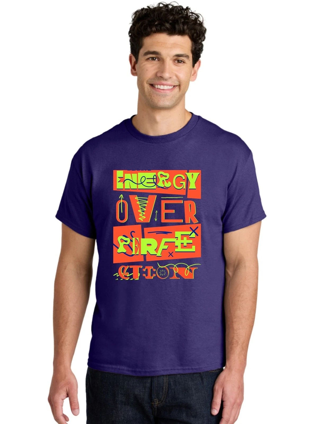 Energy-Over-Surf-Etc Mens Graphic Tee,100% Cotton,Casual Summer Wear