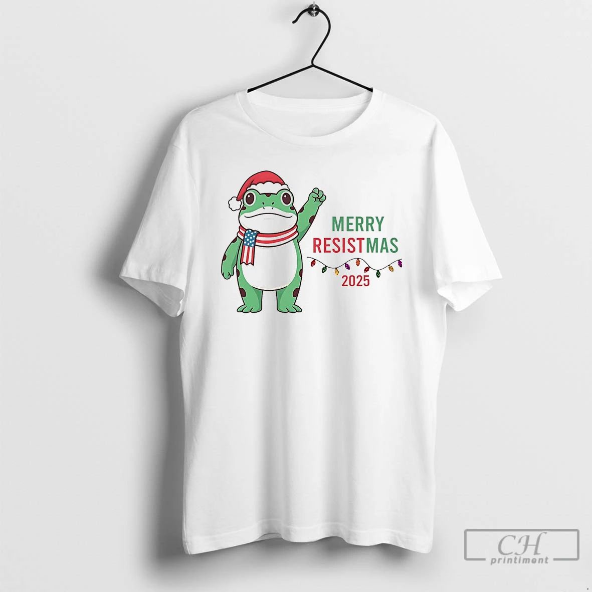 Classic Portland Frog Merry Resistmas 2025 Christmas T Shirts