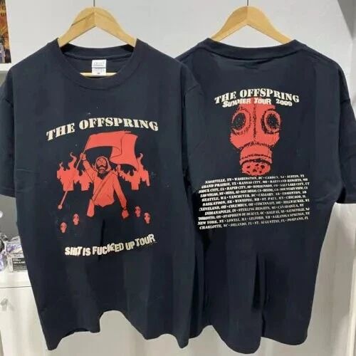 The Offspring Tour 2009 Retro 2 Side Black Unisex T-shirt Reprint S-5XL